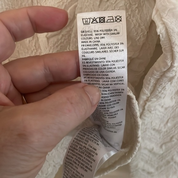 NA-KD Cream Textured Structure Fitted Button Down Blouse - Picture 9 of 9